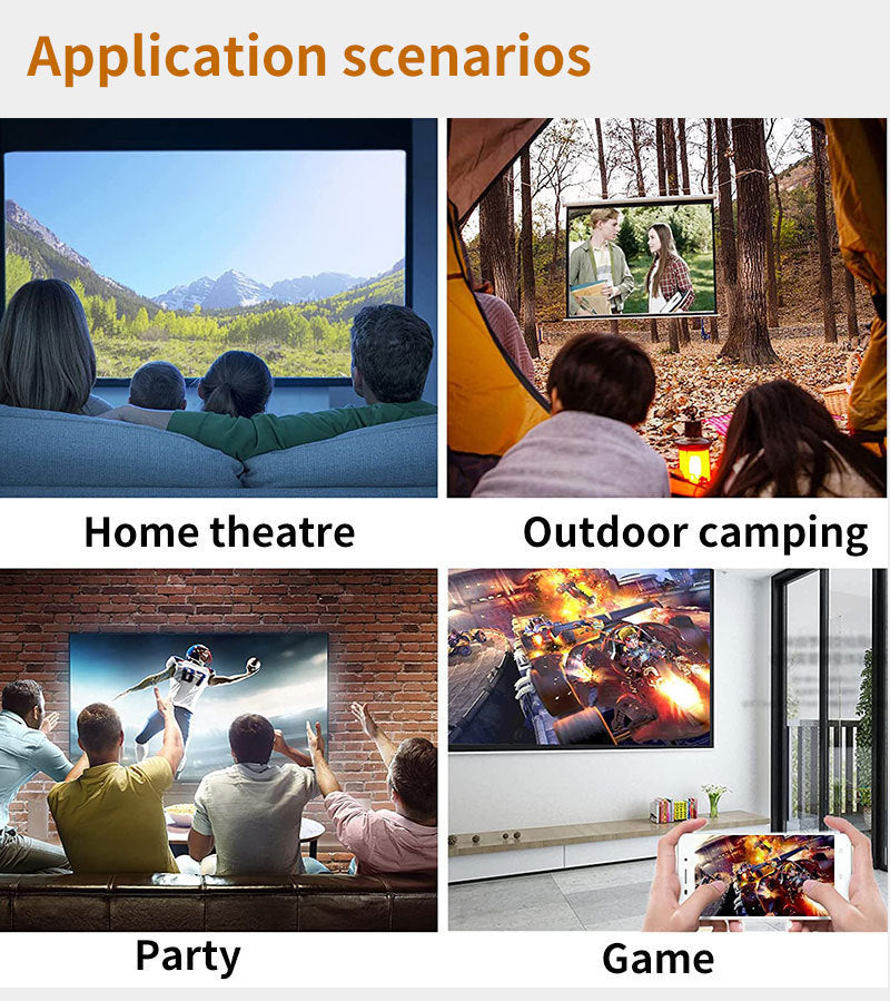 🎬 CineView™ – Portable HD Mini Projector with 72” Scree