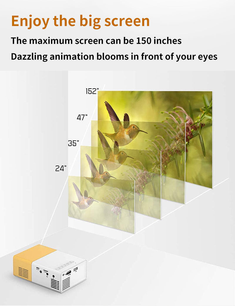 🎬 CineView™ – Portable HD Mini Projector with 72” Scree