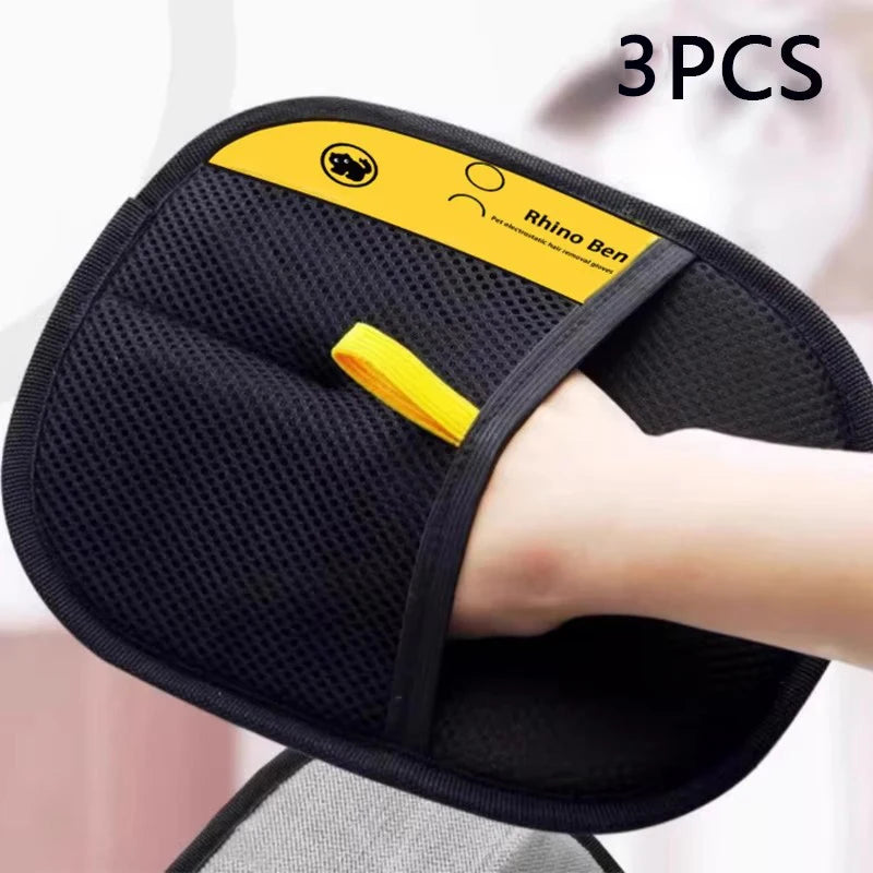 🐾 FurEase™ – Dual-Sided Pet Grooming Gloves