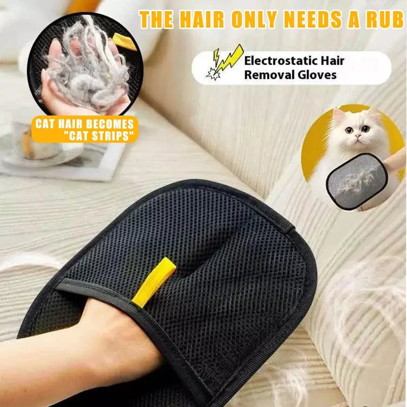 🐾 FurEase™ – Dual-Sided Pet Grooming Gloves