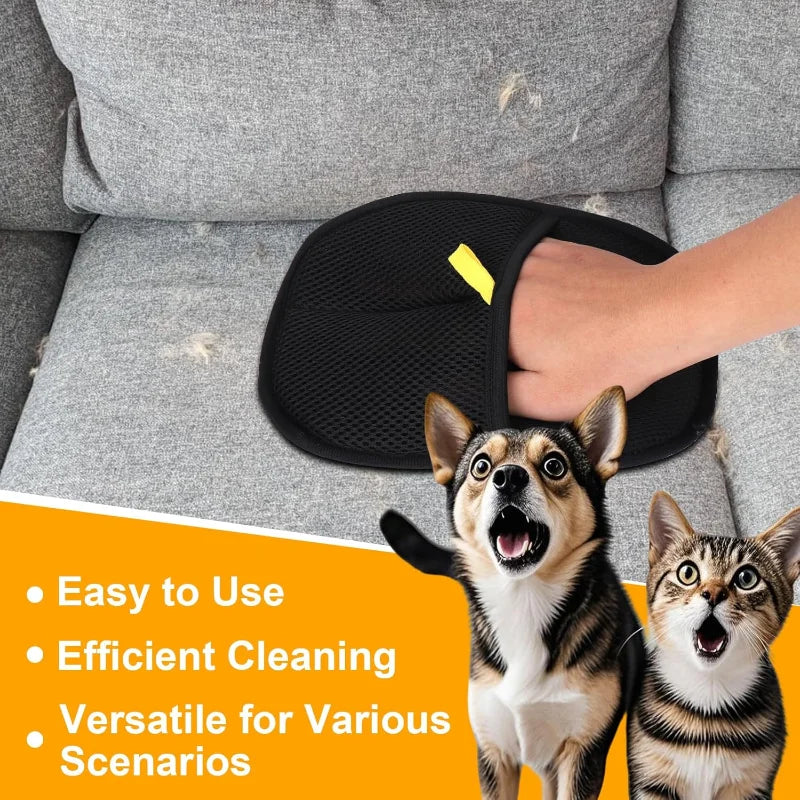 🐾 FurEase™ – Dual-Sided Pet Grooming Gloves