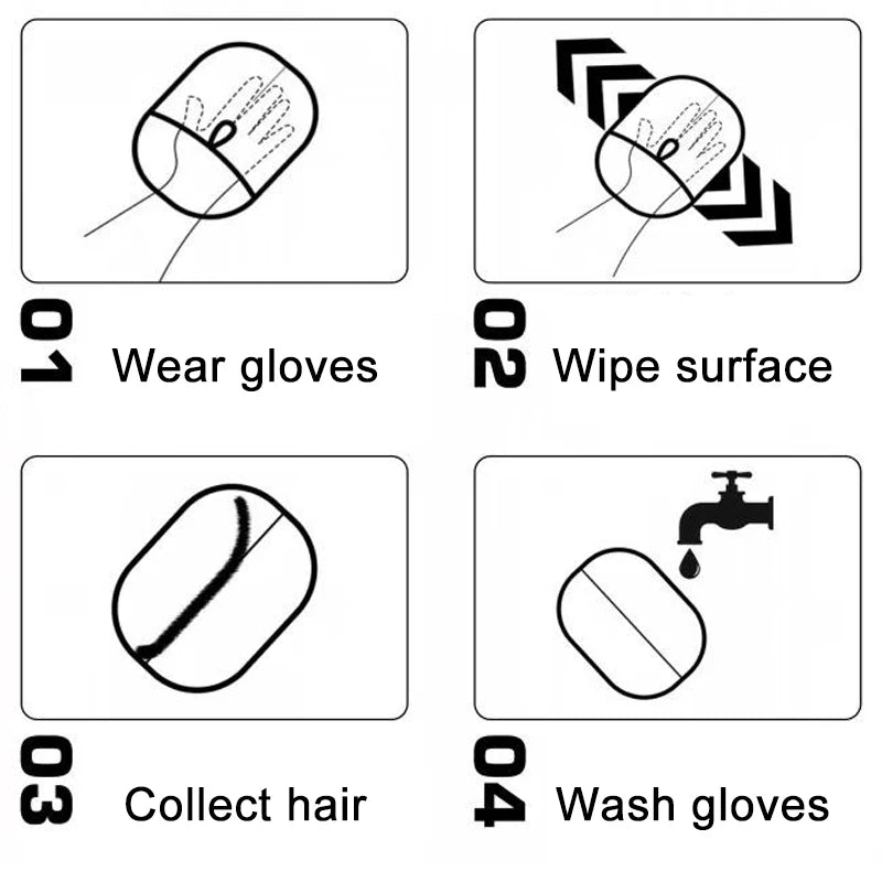 🐾 FurEase™ – Dual-Sided Pet Grooming Gloves