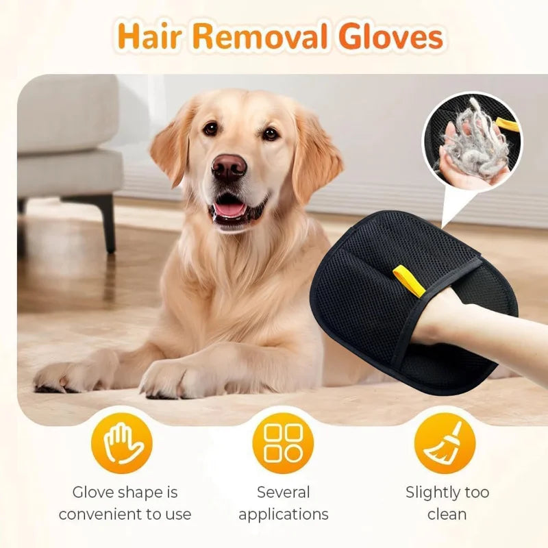 🐾 FurEase™ – Dual-Sided Pet Grooming Gloves